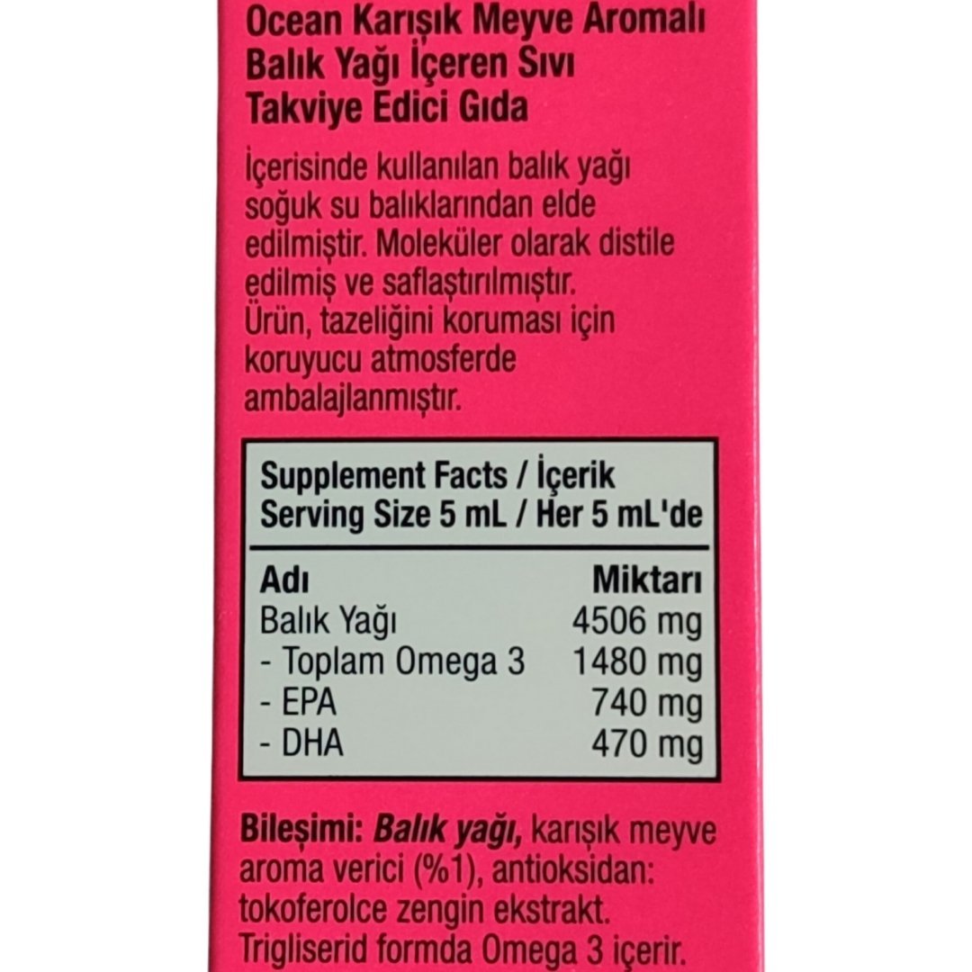 Orzax Ocean Omega3 Şurup 150 ml - Karışık Meyve Aromalı