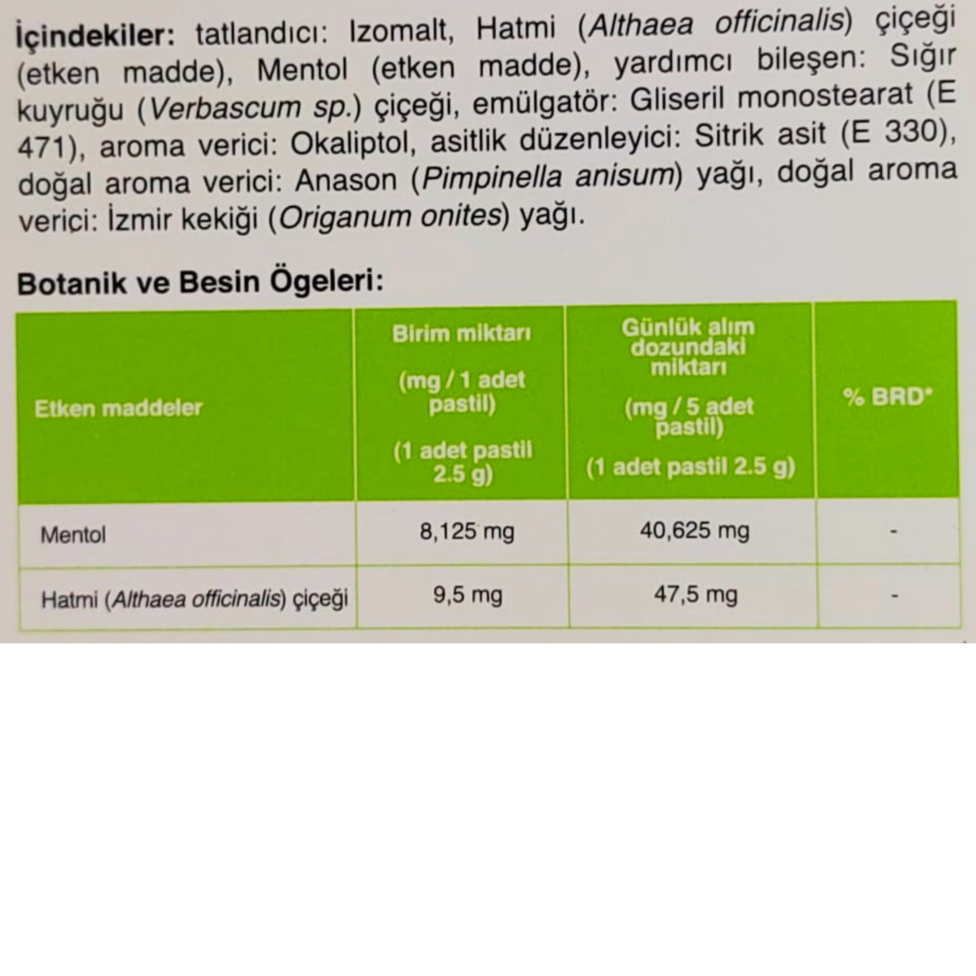 Otacı Oka Mentol Şekersiz Pastil 16 Adet