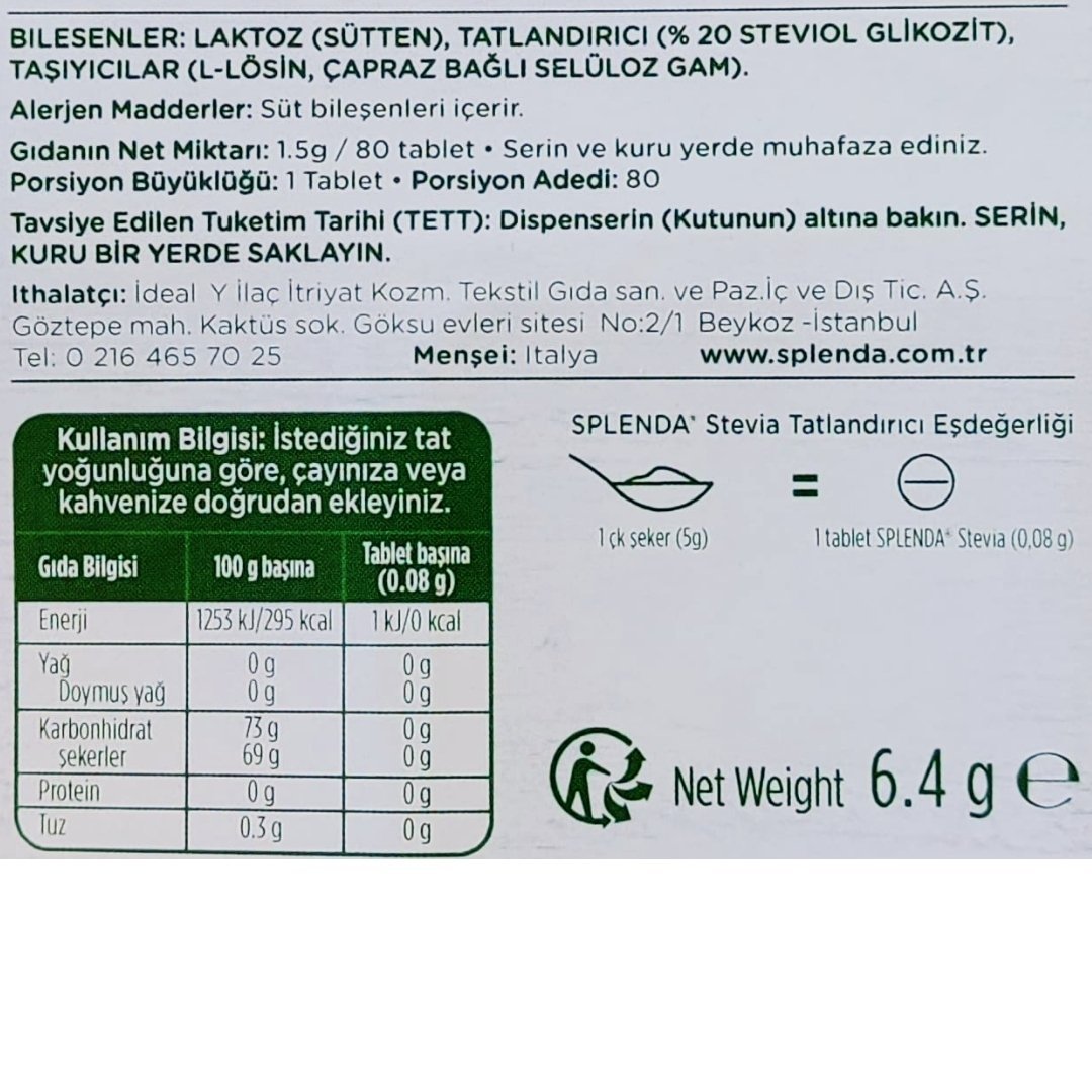 Splenda Stevia 80 Tablet