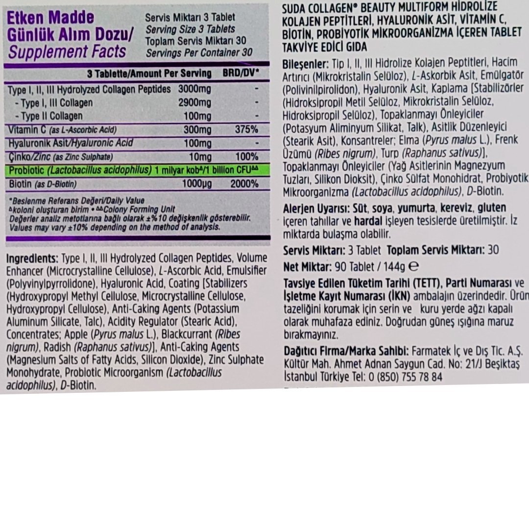 Suda Collagen Double Beauty Multiform 90 Tablet
