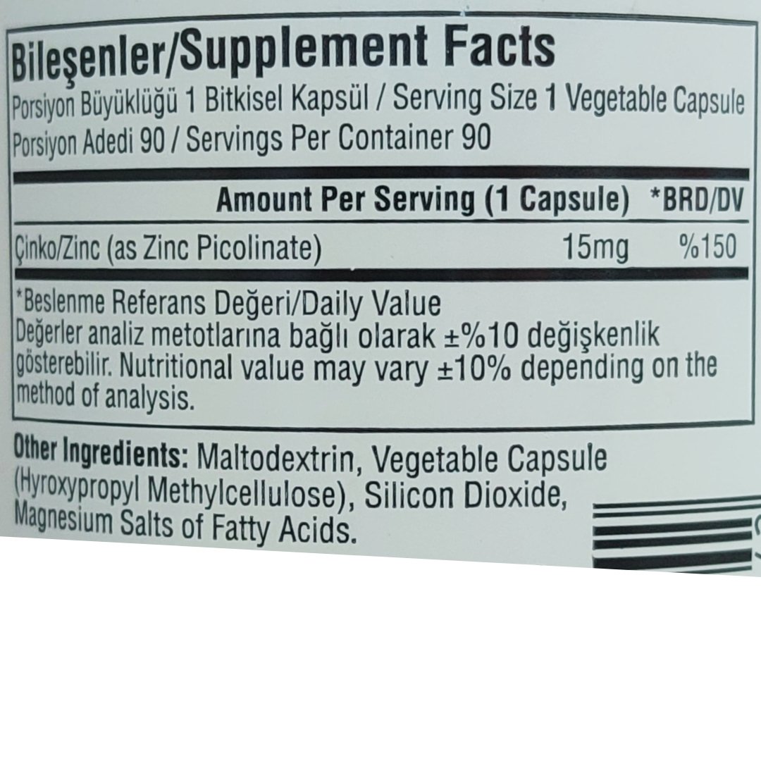 Suda Vitamin Zinc Picolinate 90 Kapsül