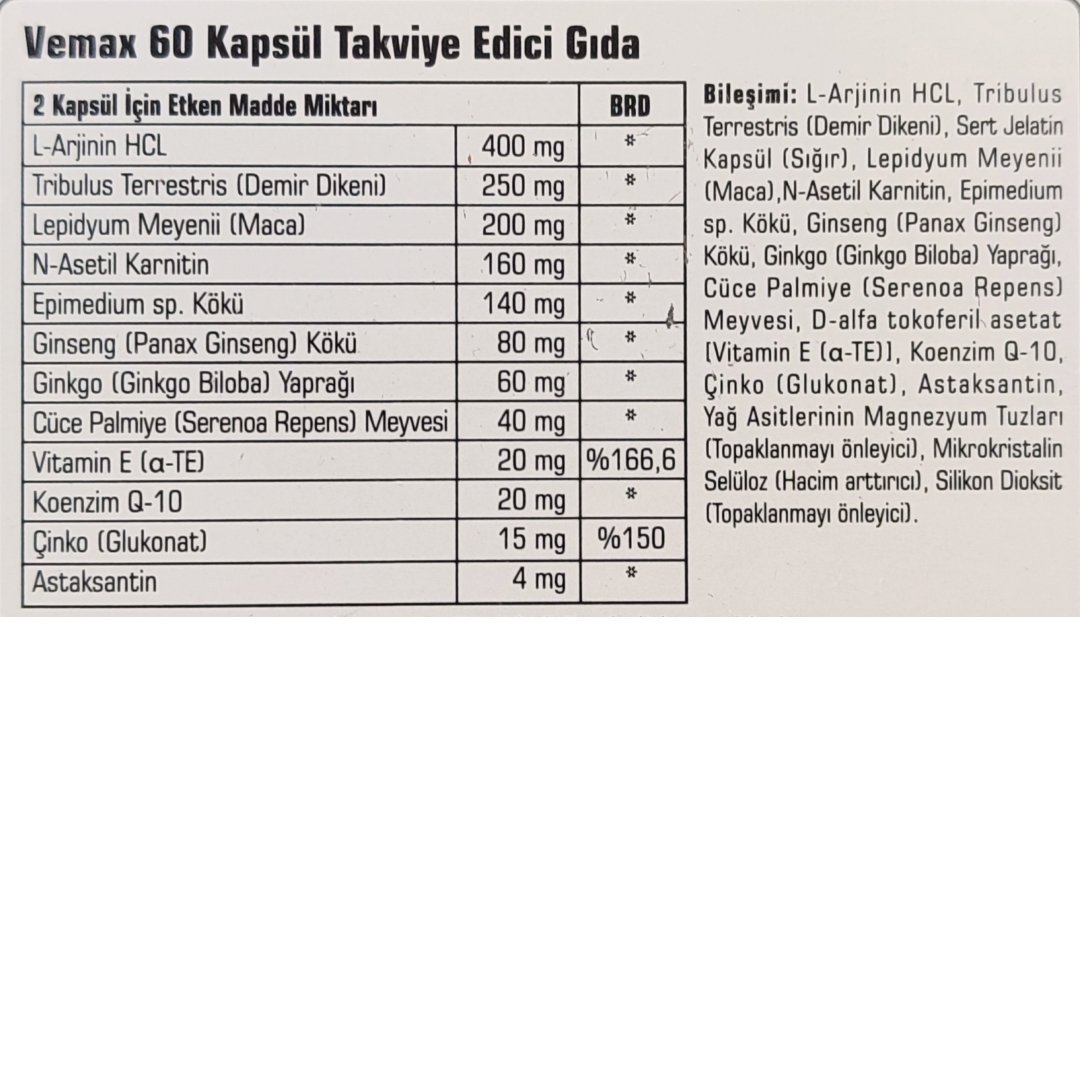 Vemax 30 Kapsül