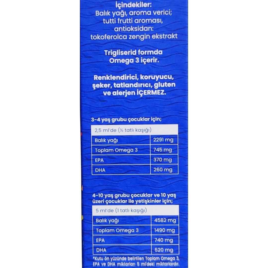Wellcare Omega 3 Doğal Karışık Meyve Aromalı Balık Yağı 150 ml