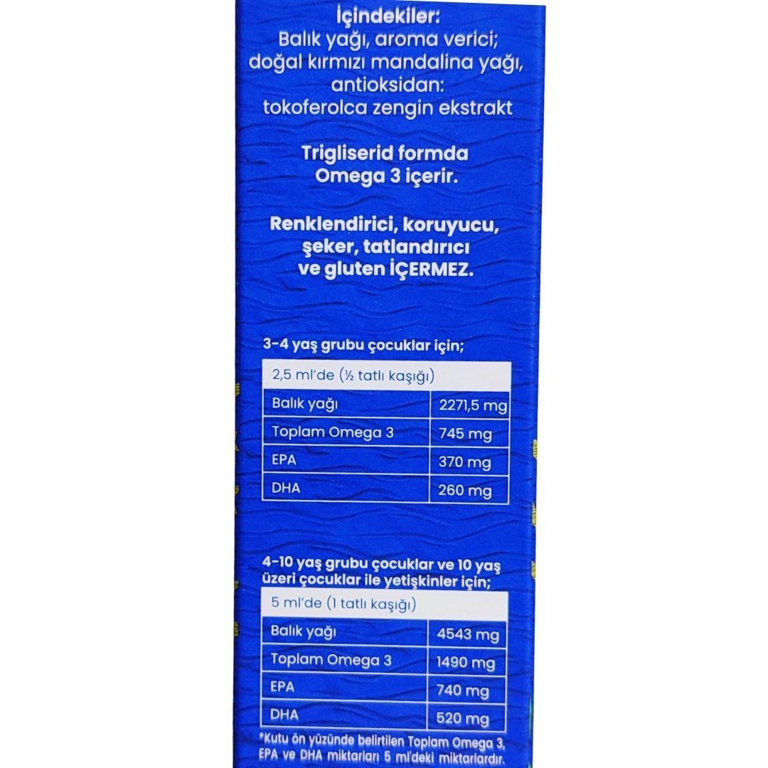 Wellcare Omega 3 Doğal Mandalina Aromalı Balık Yağı 150 ml