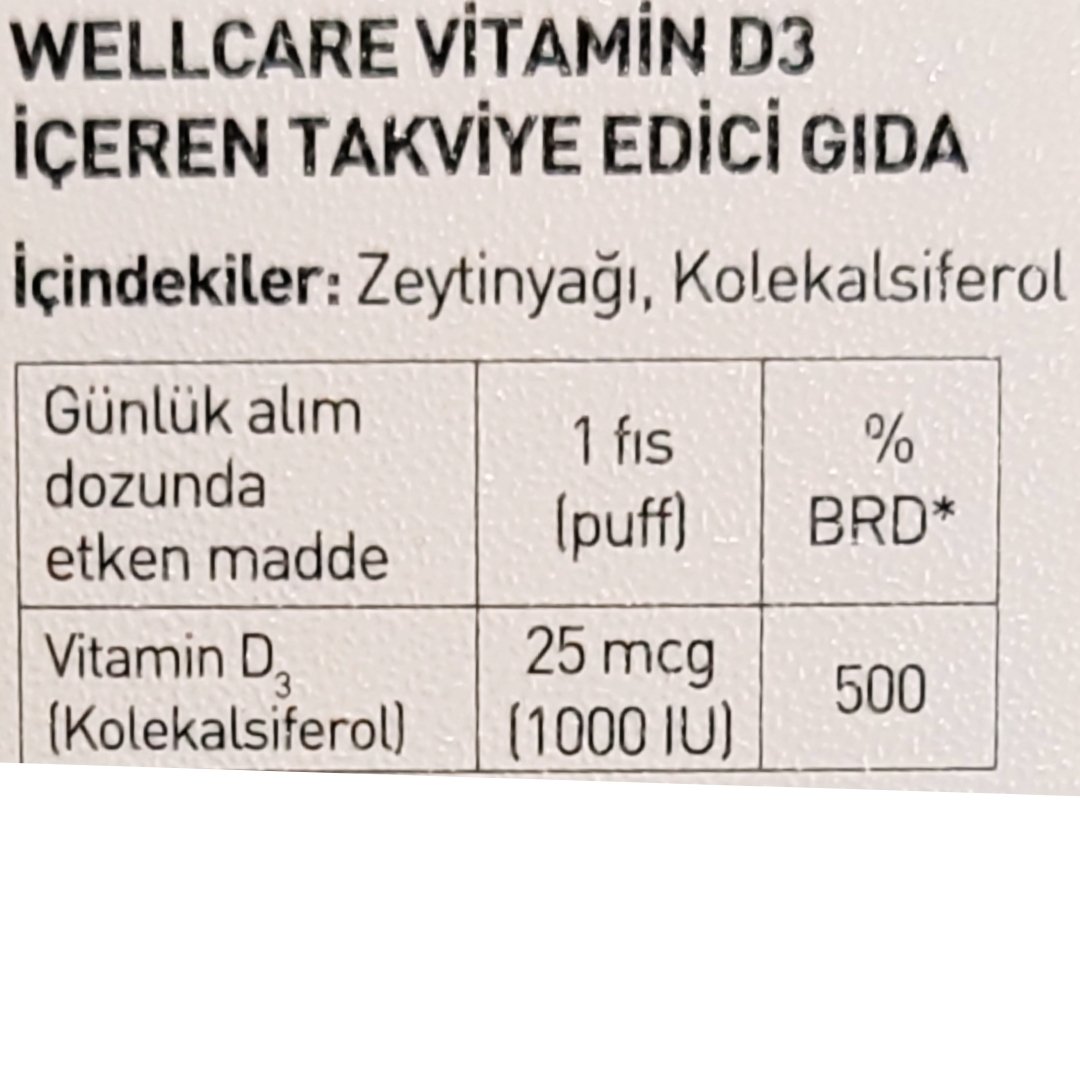 Wellcare Vitamin D3 1000 IU 5 ml sprey