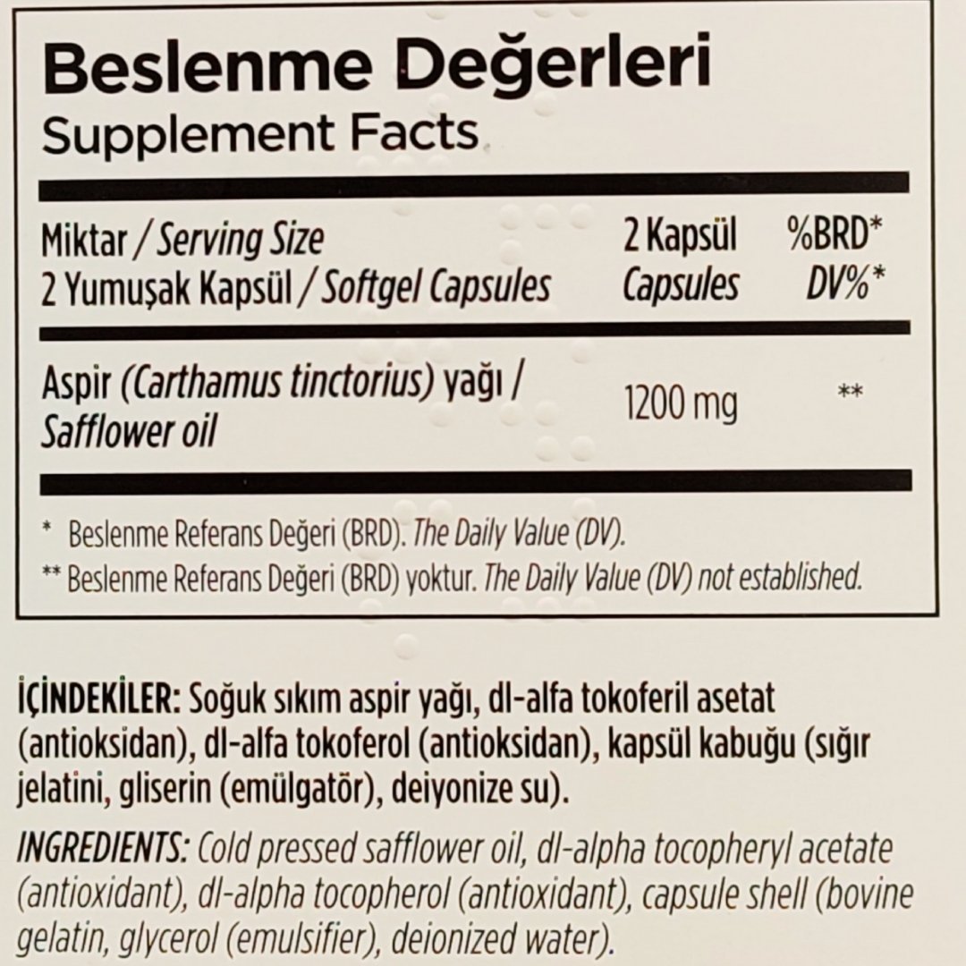 Zade Vital Aspir Yağı 600 mg 60 Kapsül