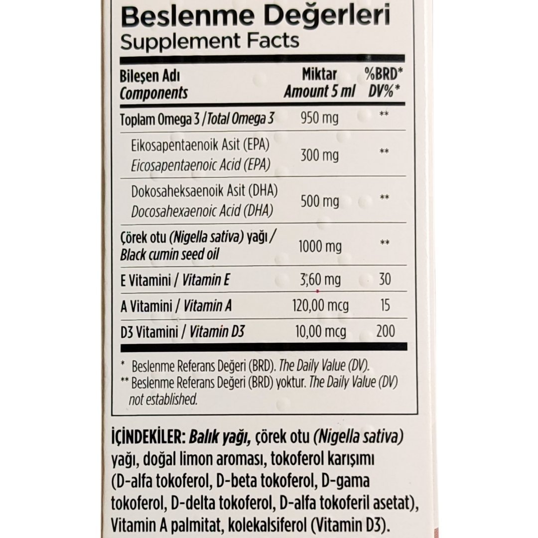 Zade Vital Omega + Çörek Otu Yağı 150 ml