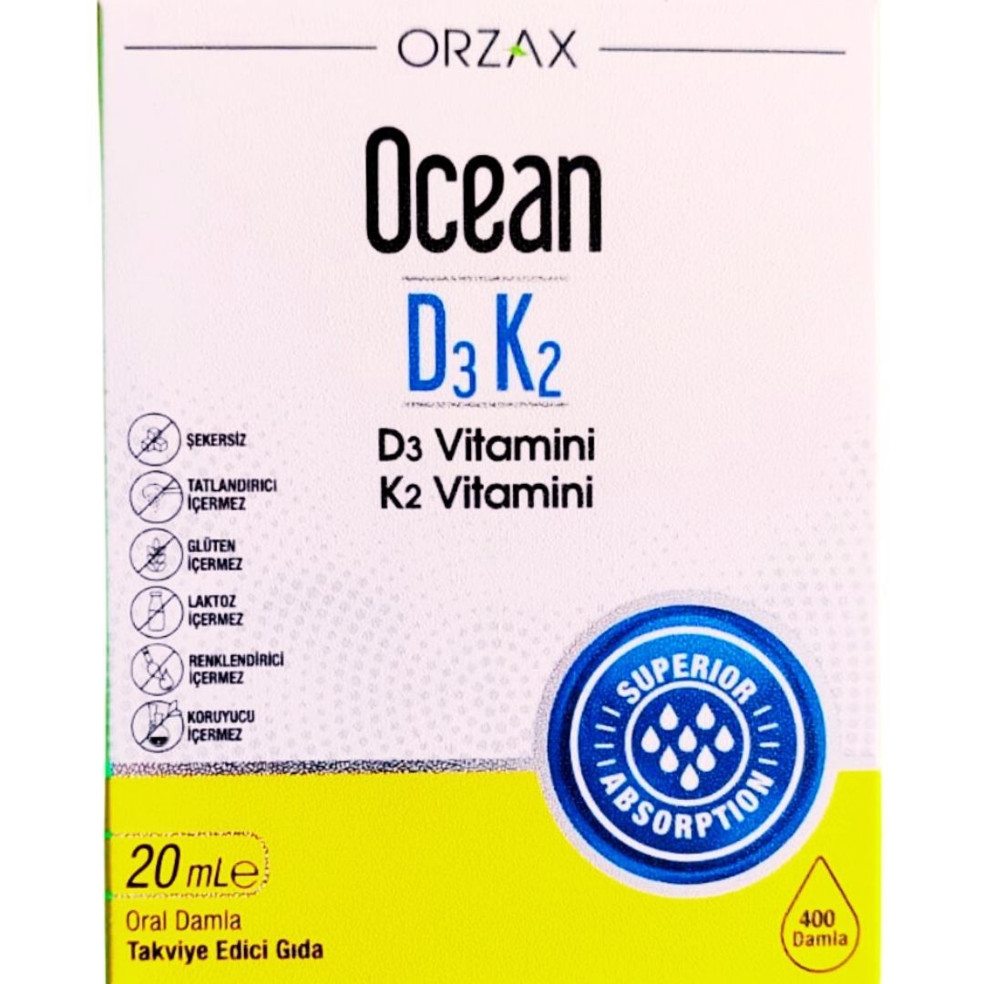Ocean D3K2 Vitamin Damla 20 ml 400 Damla
