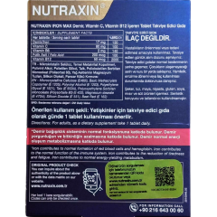 Nutraxin Iron Max Takviye Edici Gıda 30 Tablet