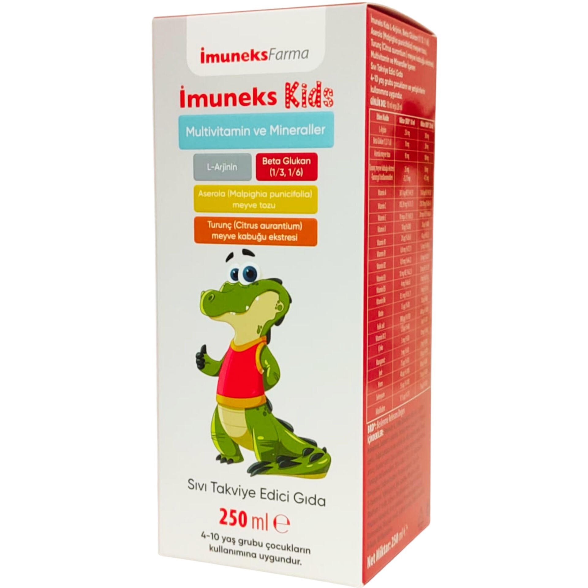 Imuneks Kids Multivitamin ve Mineraller İçeren Sıvı Takviye Edici Gıda 250 ml