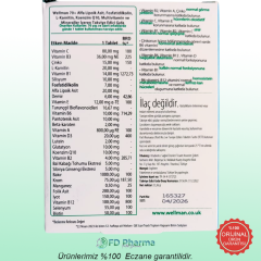 Vitabiotics Wellman 70+ Takviye Edici Gıda 30 Tablet