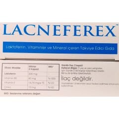 Lacneferex Laktoferrin Vitaminler ve Minral İçeren Takviye Edici Gıda 60 Bitkisel Kapsül