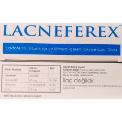 Lacneferex Laktoferrin Vitaminler ve Minral İçeren Takviye Edici Gıda 60 Bitkisel Kapsül