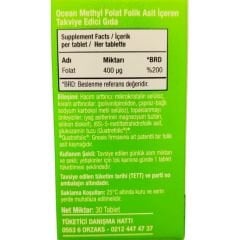 Orzax Ocean Methyl Folat 30 Tablet