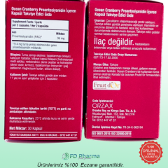 Ocean Cranberry Turna Yemişi Ekstresi 36 mg Pac 30 Kapsül