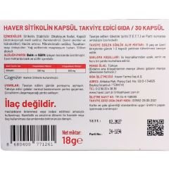 Haver Sitikolin Kapsül Takviye Edici Gıda 30 Kapsül