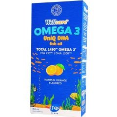 Wellcare UniQ DHA Omega 3 Doğal Portakal Aromalı Balık Yağı 150 ml