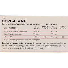Hyper Herbalanx Ekinezya Mayıs Papatyası Vitamin B6 20 Tablet