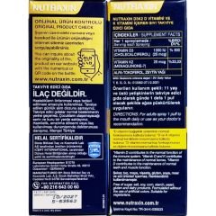 Nutraxin Vitamin D3K2 Takviye Edici Gıda 30 ml 207 Puf