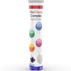 VitaGlucan C-omplex Beta Glukan, Karamürver, Vitamin C ve Çinko İçeren 20 Efervesan Takviye Edici Gıda