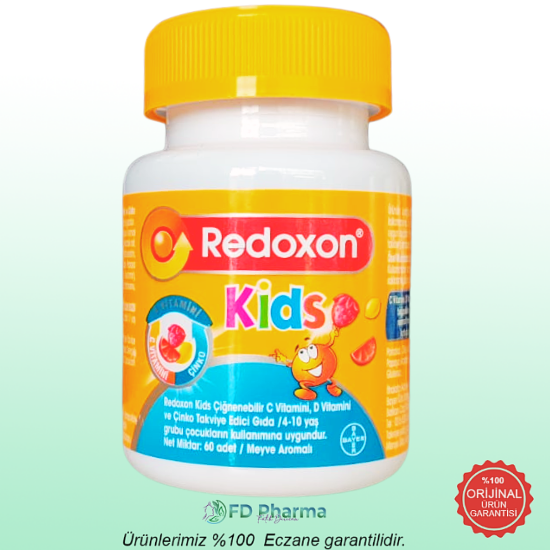 Redoxon Kids C Vitamini D Vitamini ve Çinko İçeren Çiğnenebilir Tablet 60 Adet