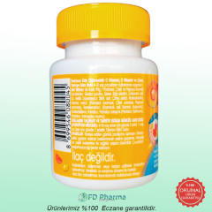 Redoxon Kids C Vitamini D Vitamini ve Çinko İçeren Çiğnenebilir Tablet 60 Adet