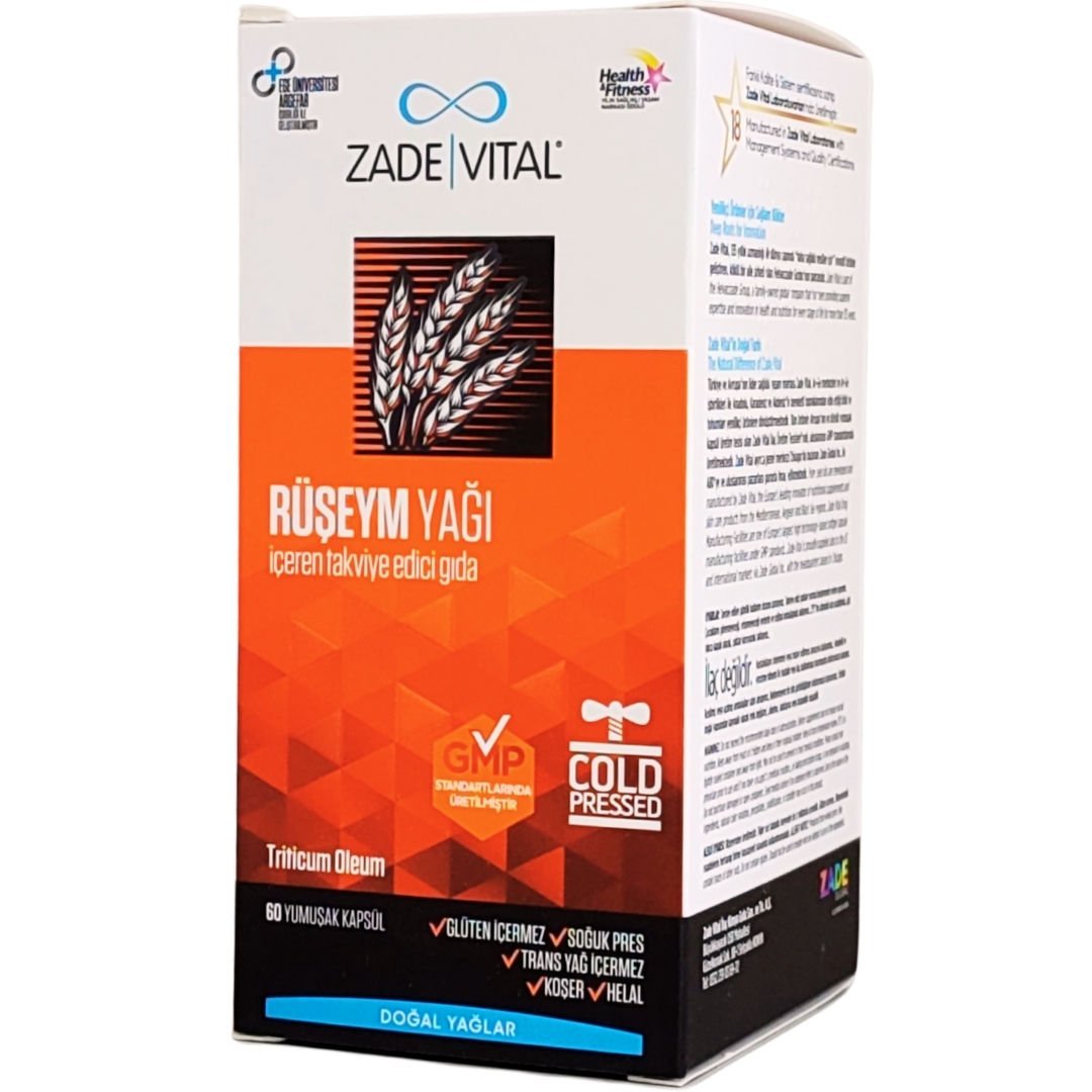 Zade Vital Ruşeym Yağı 500 mg 60 Kapsül