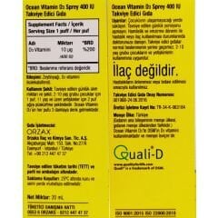Ocean Vitamin D3 400 IU Oral Sprey 20 ml