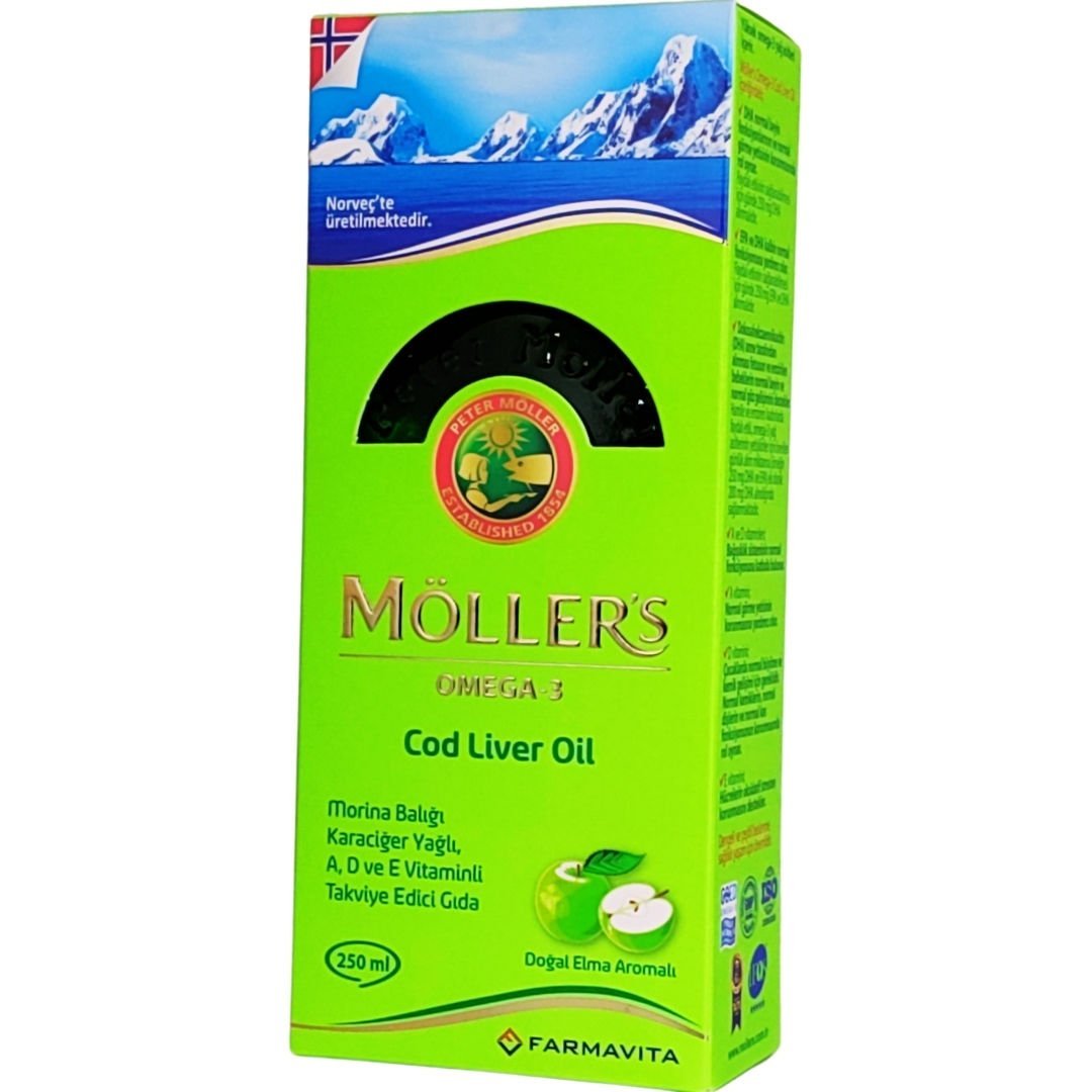 Möller's Omega 3 Doğal Elma Aromalı Balık Yağı Şurubu 250 ml