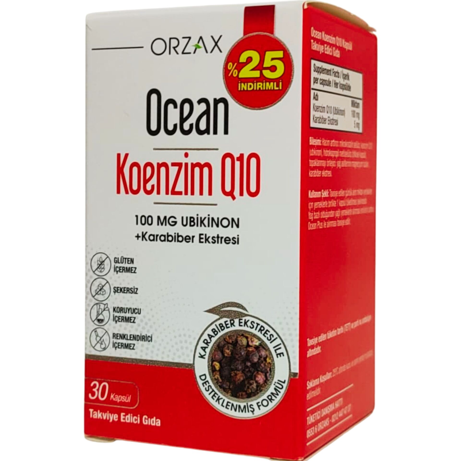 Ocean Koenzim Q10 + Karabiber Ekstresi 30 Kapsül