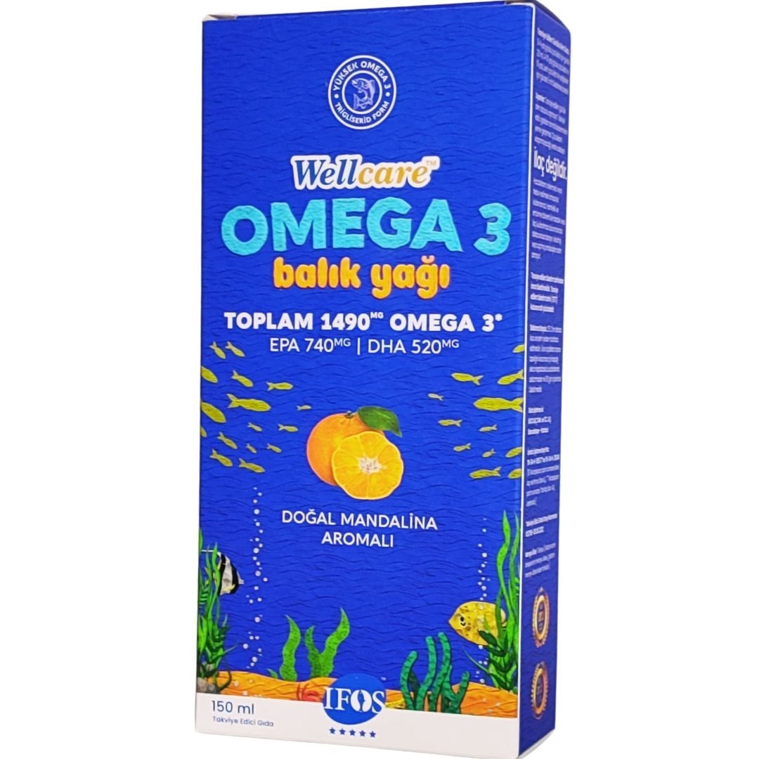Wellcare Omega 3 Doğal Mandalina Aromalı Balık Yağı 150 ml
