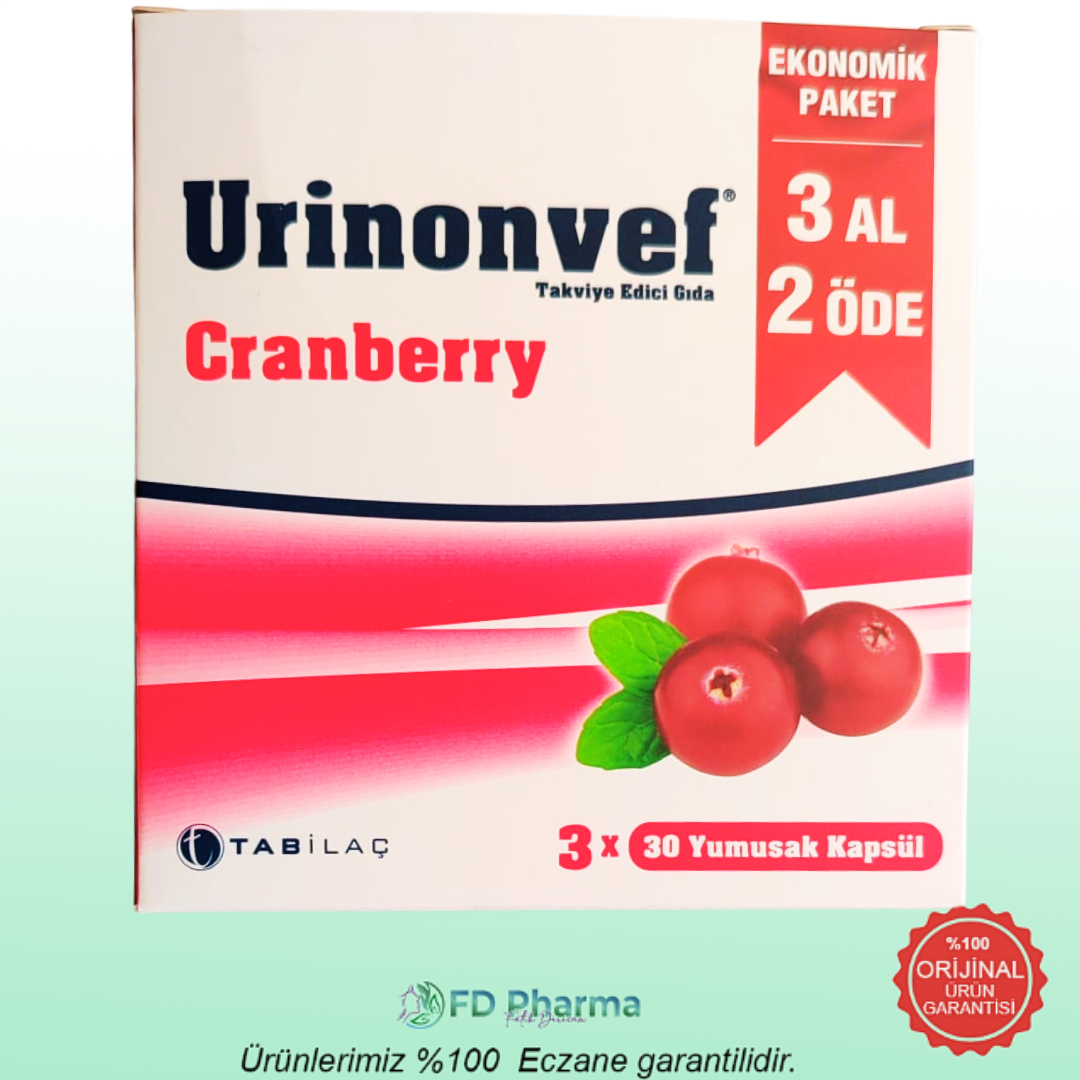 Urinonvef Cranberry 30 Kapsül 3 AL 2 ÖDE