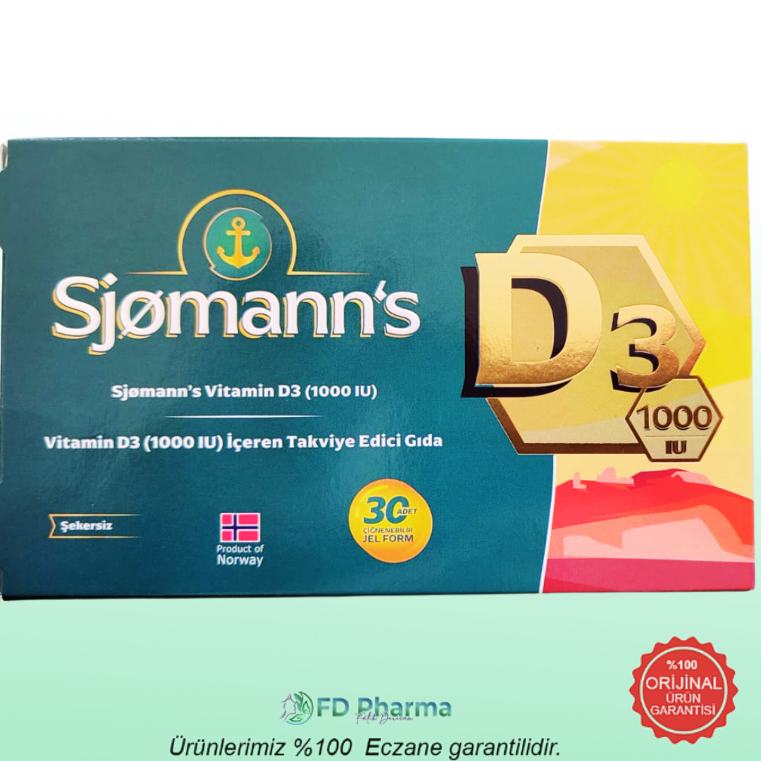 Sjomann's Vitamin D3 1000IU 30 Çiğneme Tableti