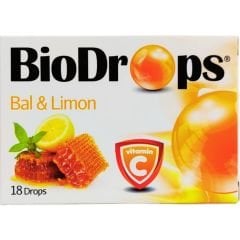 Biodrops Ballı Limonlu C Vitaminli Pastil 18'li