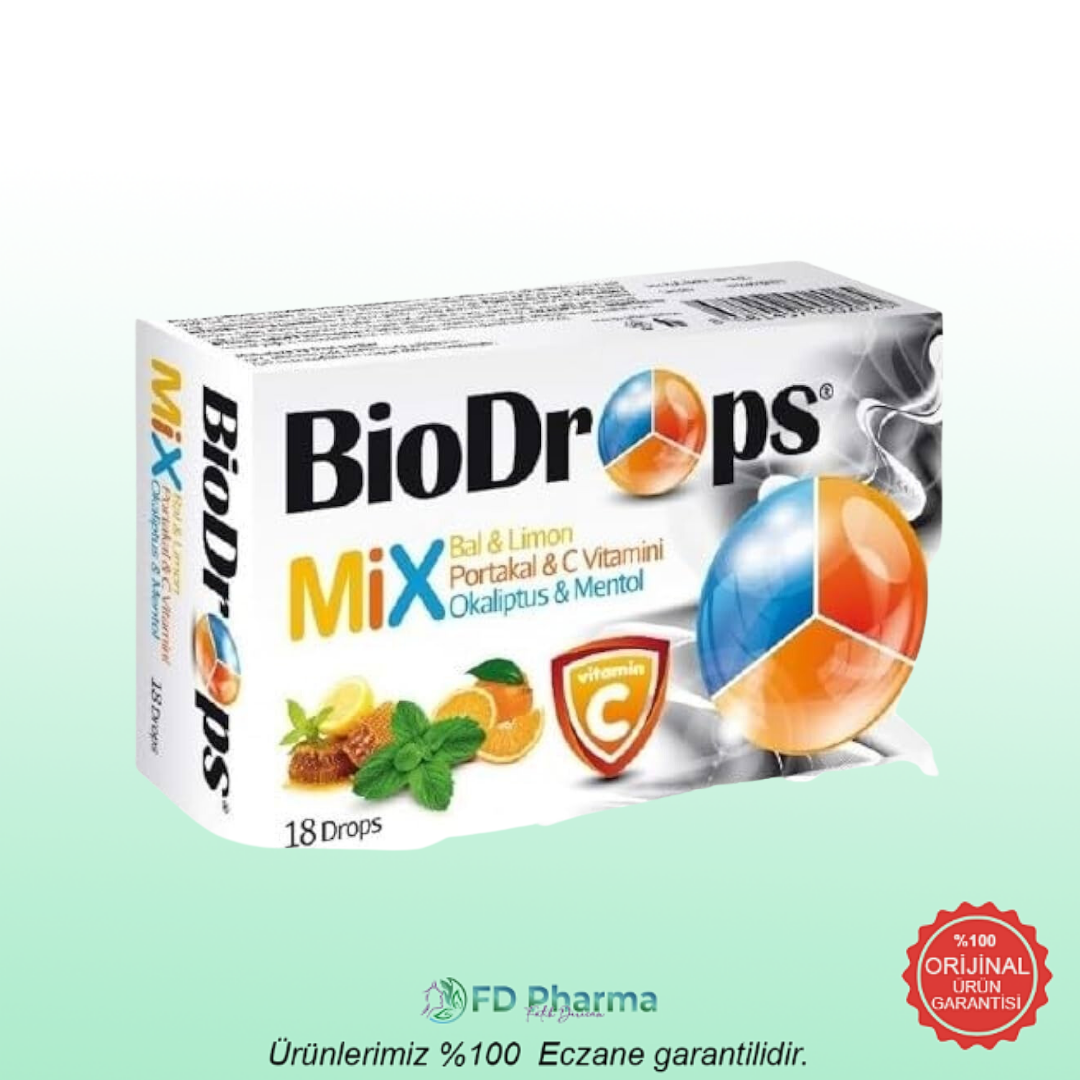 Biodrops Mix C Vitaminli Pastil 18'li