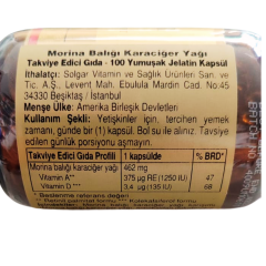 Solgar  Cod Liver Oil Morina Balığı Karaciğer Yağı 100 kapsül