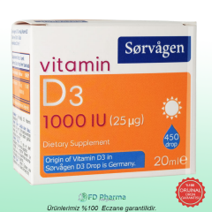 Sorvagen Vitamin D3 1000 IU 20 ml 450 Damla