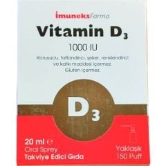 İmuneks Vitamin D3 1000 IU Sprey 20 ml