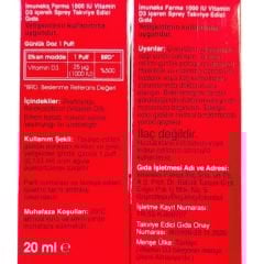 İmuneks Vitamin D3 1000 IU Sprey 20 ml