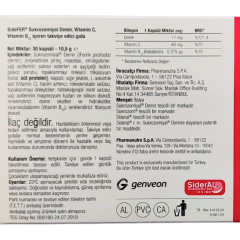 Sidefer Demir Vitamin C ve Vitamin B12 30 Kapsül