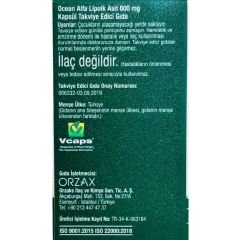 Ocean Alfa Lipoik Asit 600 mg 30 Tablet