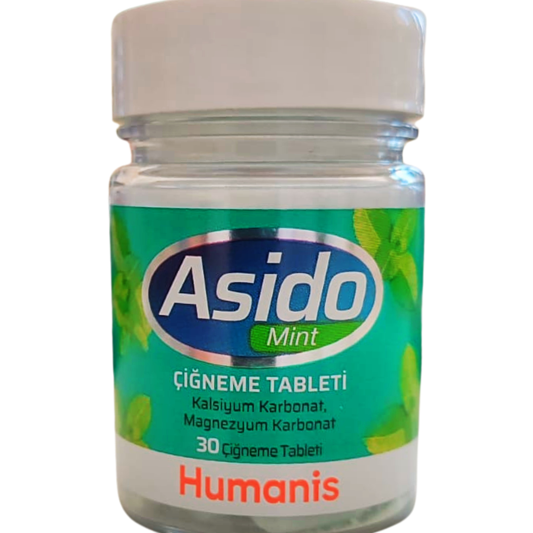 Asido Mint 30 Çiğneme Tableti