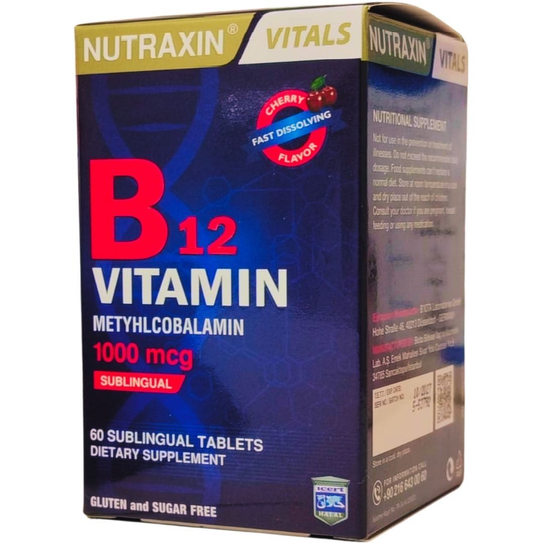 Nutraxin B12 Vitamin Methylcobalamin 60 Dilaltı Tablet