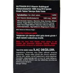 Nutraxin B12 Vitamin Methylcobalamin 60 Dilaltı Tablet