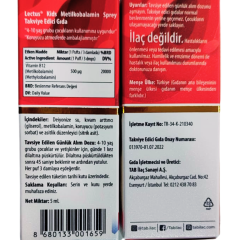 Lectus Metilkobalamin Kids B12 Dil Altı Sprey 5 ml