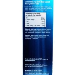 Ocean Omega 3 Balık Yağı 500 mg 60 Kapsül