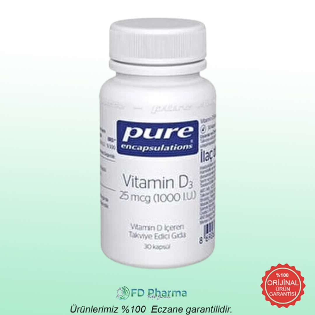 Pure Encapsulations Vitamin D3 25 mcg 1000 IU 30 Kapsül