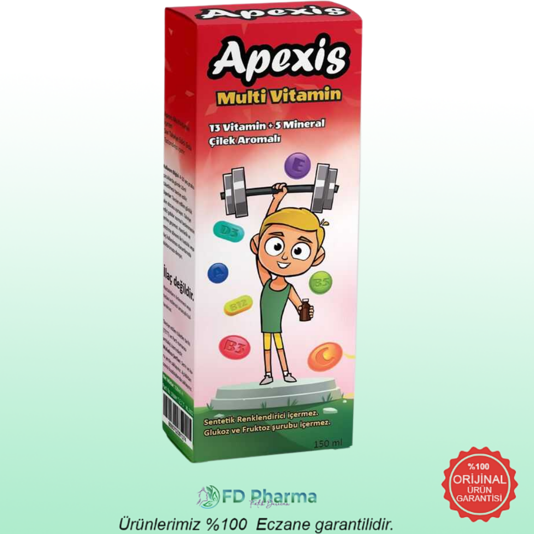 Apexis Multi Vitamin Şurup Çilek Aromalı 150 ml