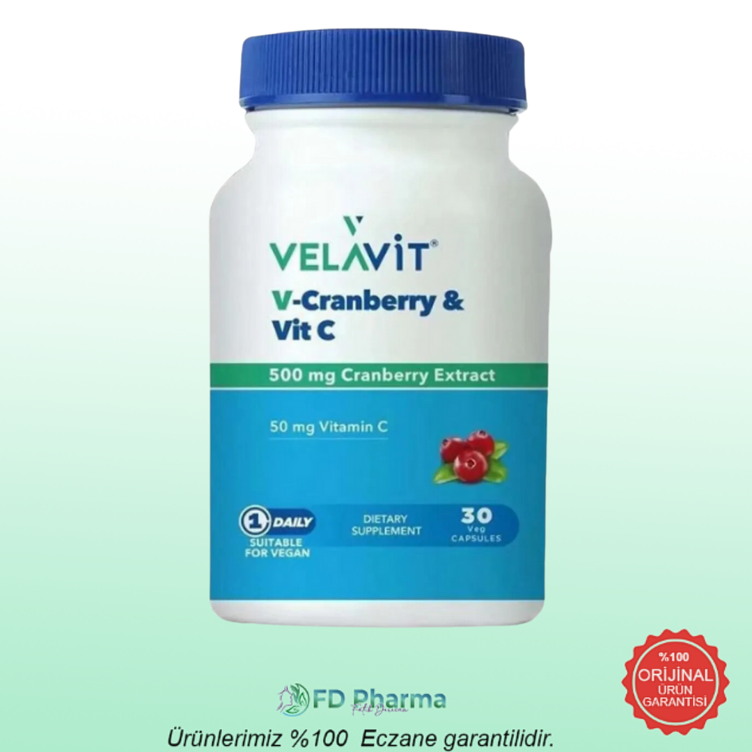 Velavit V-Cranberry & Vitamin C 30 Kapsül