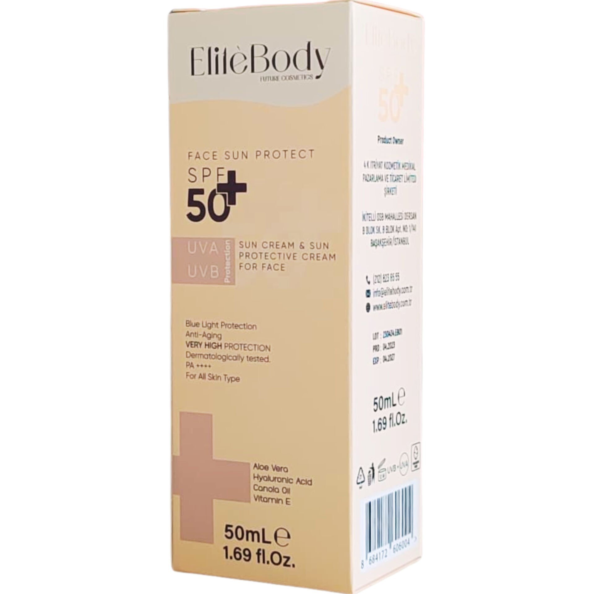 Elitebody Renksiz Yüz Güneş Kremi SPF50+ 50 ml